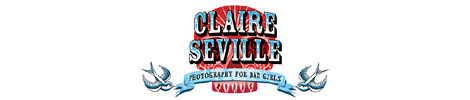 Website banner for Claire Seville Photography for Bad Girls